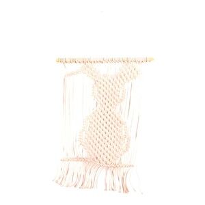 Easter Bunny 14x20 Natural Macrame Hanging Wall Art cream color